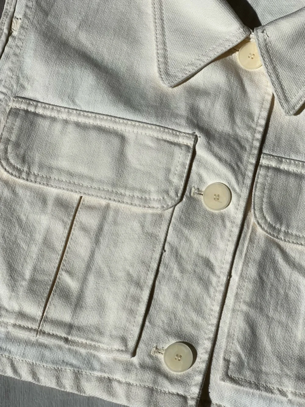 Zara Off-White Cropped Vest Top - Picture 3 of 5